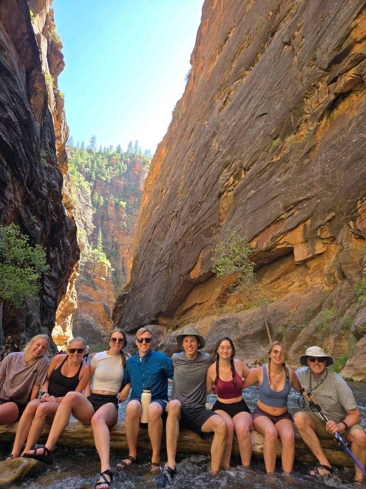 Hiking up the Narrows at Zion National Park